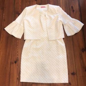 Gorgeous Eliza J cream/gold dress and jacket
